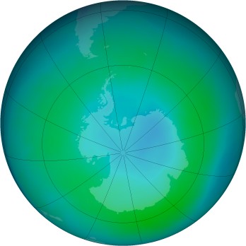 Antarctic ozone map for 2015-02